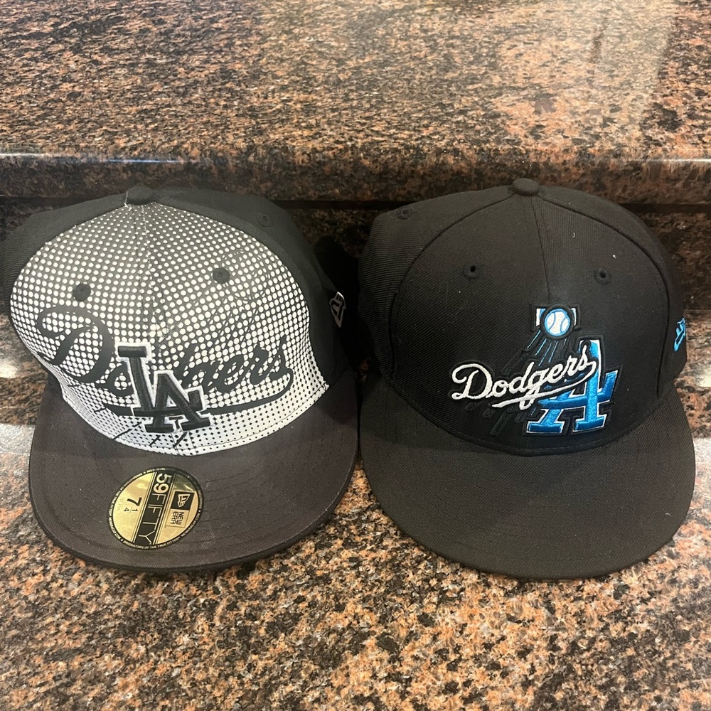 Set of 2 Los Angeles Dodgers New Era Fitted Hats Caps
